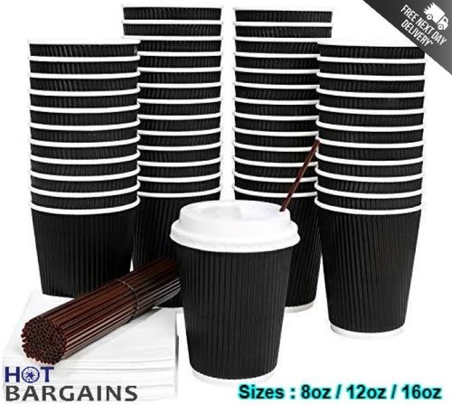 Tazze carta nere 12 oz - di, 8